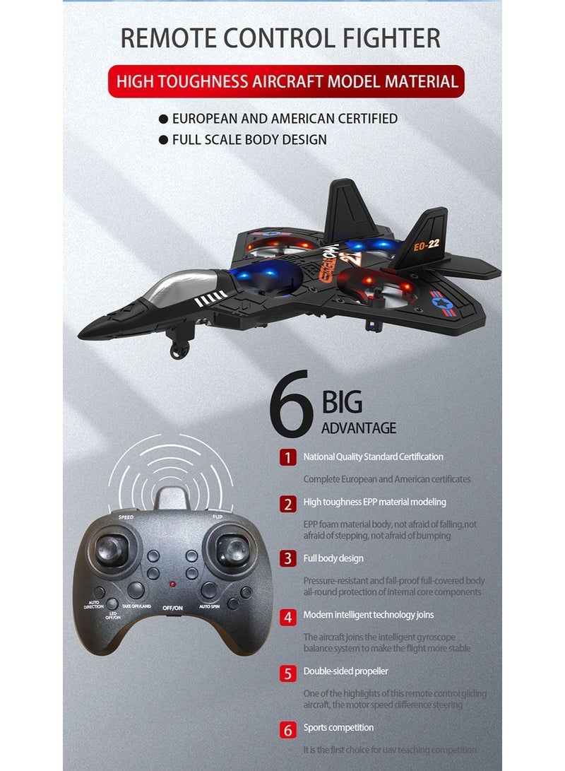 KORAX RC Aeroplane 2.4GHz Remote Control Quadcopter Floating Fighter Plane – RTF Airplane Toy With Colored Lights And USB Charging, Ideal For Beginners, Kids, And Adults with Battery - Image 4